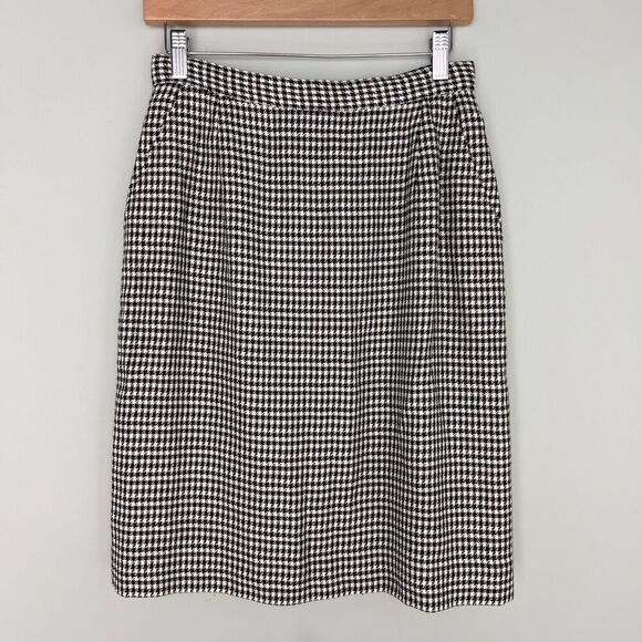 Brooks Brothers Size 10 Vintage Houndstooth Pencil Straight Skirt Career Preppy‎ - Picture 1 of 7